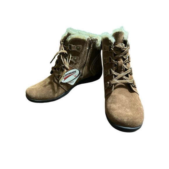 Earth Origins Suede Leather Boots Women Size 10M Crowley Brown - Picture 3 of 8